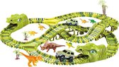 Dino Racebaan - XL 291-delig - Dinosaurussen en Auto’s - Met veel Attributen - Speelgoed - T-Rex - Batterijen