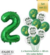 Dino * Dinosaurus Ballonnen Set * Dino Verjaardag Feest * Hoera 2 Jaar * 2 Jaar Cijfer Ballon * Snoes * Nummer Ballon 2