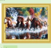 Diamond Painting Groep Paarden 40x50 Ronde Steentjes
