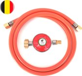 IGT | Gasregulator set, gasdrukregelaar 37 mBar België en Luxemburg met slang 1,5m