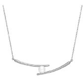 Ketting-zilver-staafje-pareltje-48 cm-Charme Bijoux