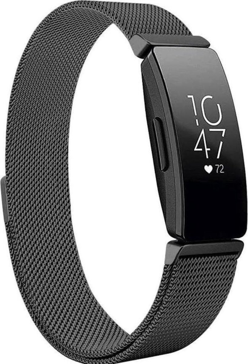 Milanees Bandje - Zwart - Geschikt voor Fitbit Inspire en Inspire HR