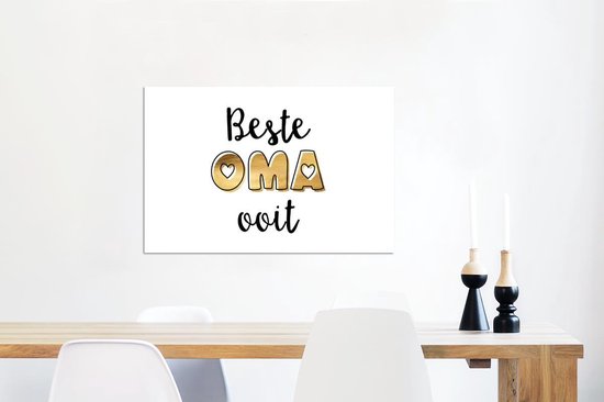 Décoration murale métal - Peinture aluminium industrielle - Proverbes - Citations - Meilleure grand-mère du monde - Grand-mère - 60x40 cm - Dibond - Photo sur aluminium - Décoration murale industrielle - Pour le salon/chambre