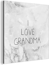 Décoration murale Métal - Tableau Aluminium Industriel - J'aime grand-mère - Dictons - Grand-mère - Citations - 20x20 cm - Dibond - Photo sur aluminium - Décoration murale industrielle - Pour le salon/chambre