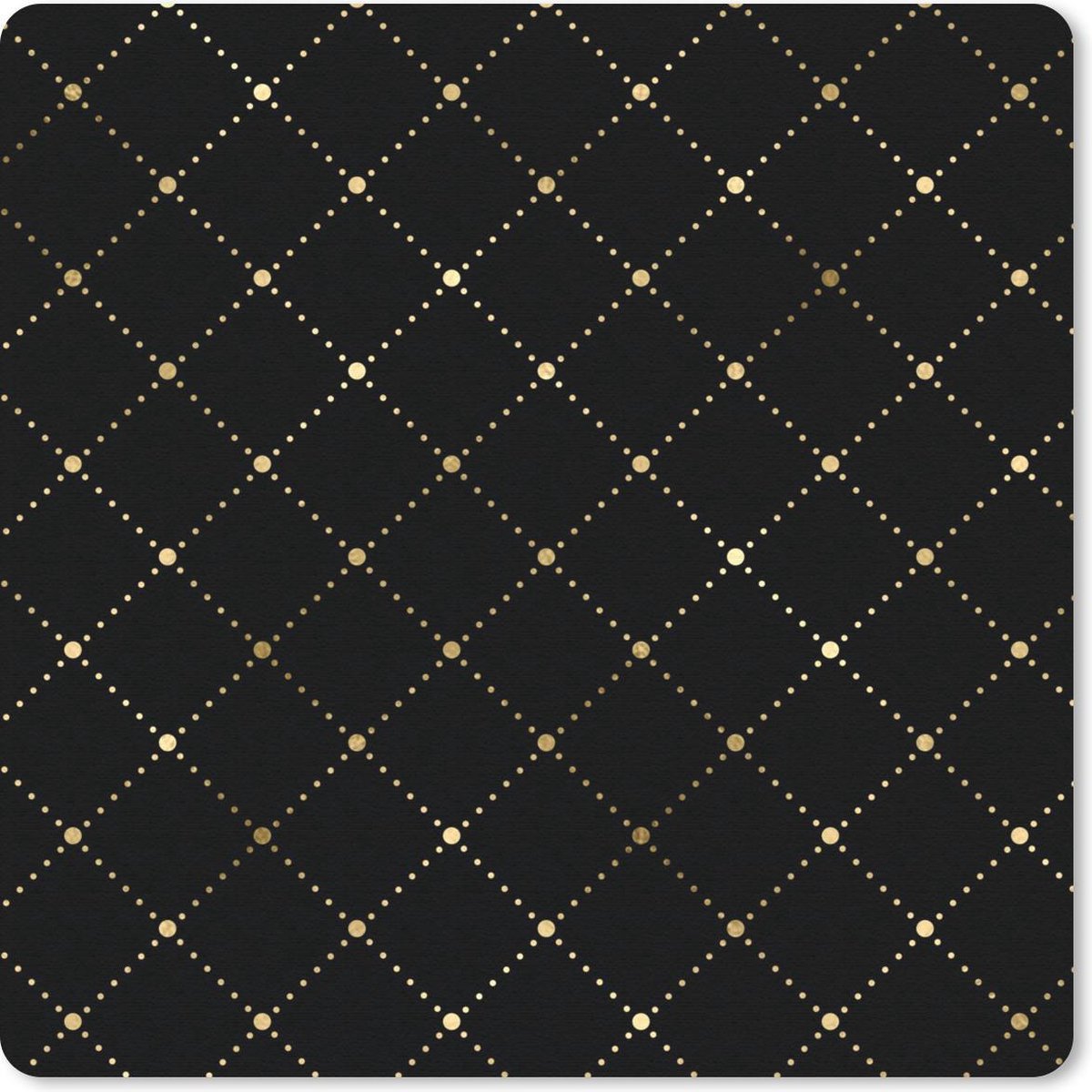 Muismat 30x30 cm - Mousepad Stippen - Goud - Zwart - Muismatten