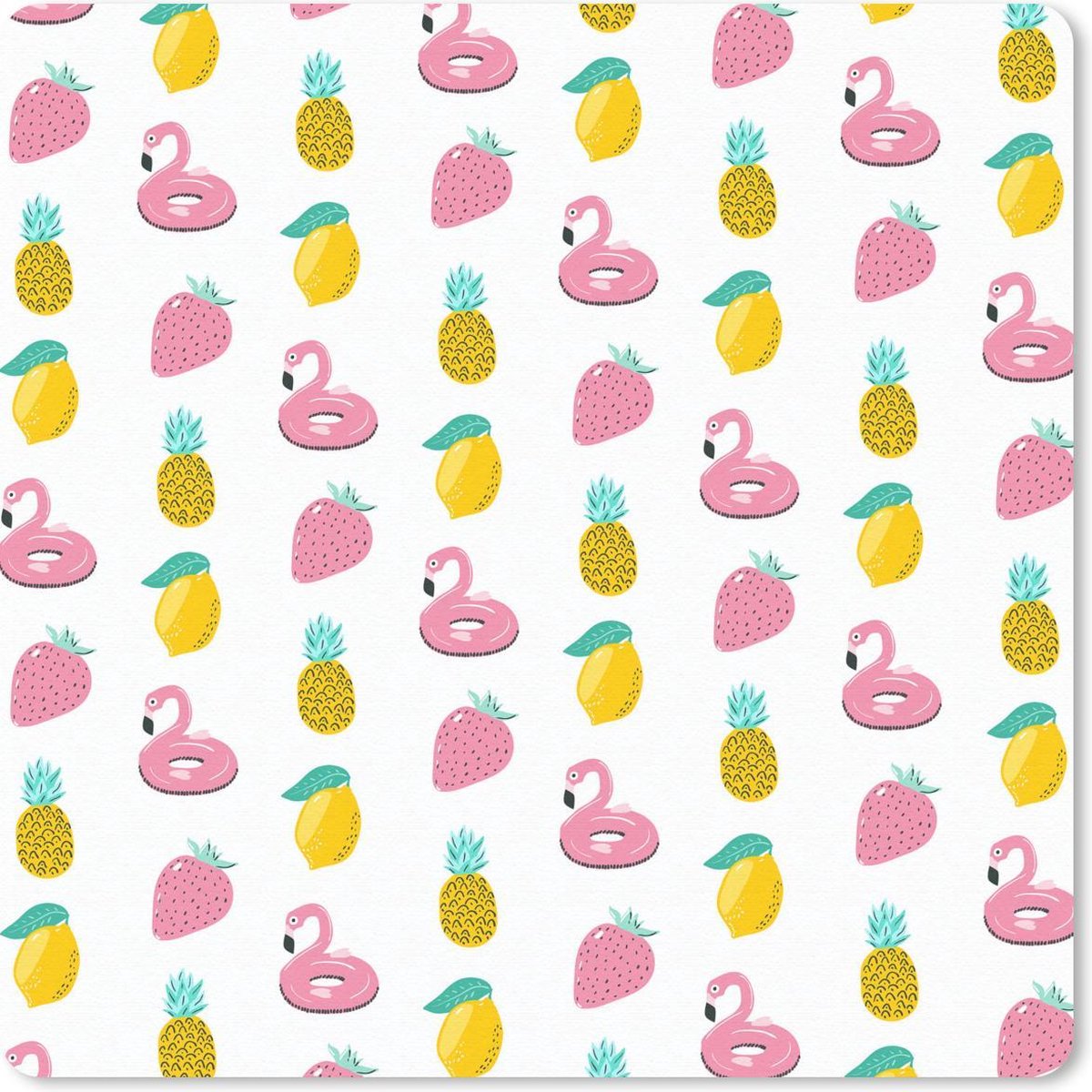 Muismat 20x20 cm - Mousepad Zomer - Fruit - Patronen - Muismatten