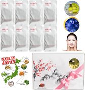 Mitomo Japan Collagen Beauty Face Mask Giftbox - Japanse Skincare Ritual Gezichtsmaskers met Geschenkdoos - Masker Geschenkset voor Vrouwen - 8-Pack