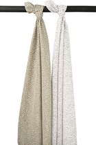 Meyco Baby Cheetah swaddle - 2-pack - hydrofiel - taupe - 120x120cm