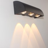 Luminize Wandlamp binnen en buiten - industrieel - design - woonkamer - buitenlamp - 16x6x6cm - zwart - LED
