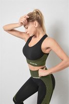 Fitstar Sportlegging en top - Dames fitness kleding - Groen - Zwart