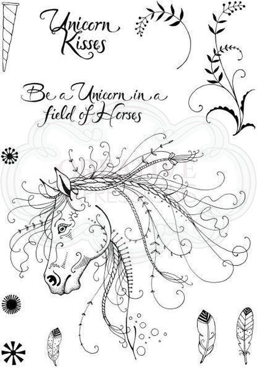 Stempel - Creative Expressions - Pink ink A5 - Clear stamp - unicorn