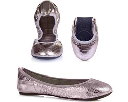 Butterfly Twists – ballerina schoenen dames – Vivienne Pewter Metallic Pink – maat 39 - ballerina schoenen meisjes - Moederdag - Cadeau