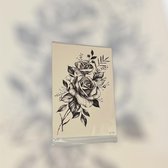 Flower Half Tattoo Sleeve Always On Time - Plaktattoo - Tijdelijke Tattoo - 18 X 15 cm (L x B)