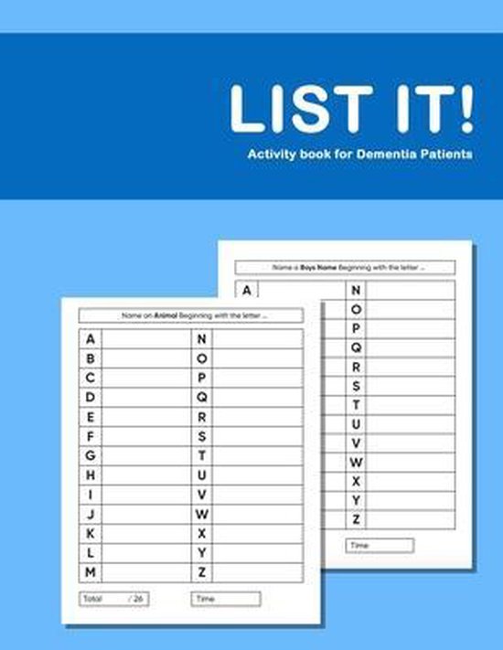 List it! Activity book for Dementia Patients - cover
