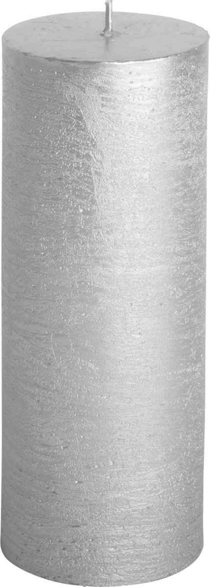Rustieke kaars ø7x18cm zilver - Gusta®