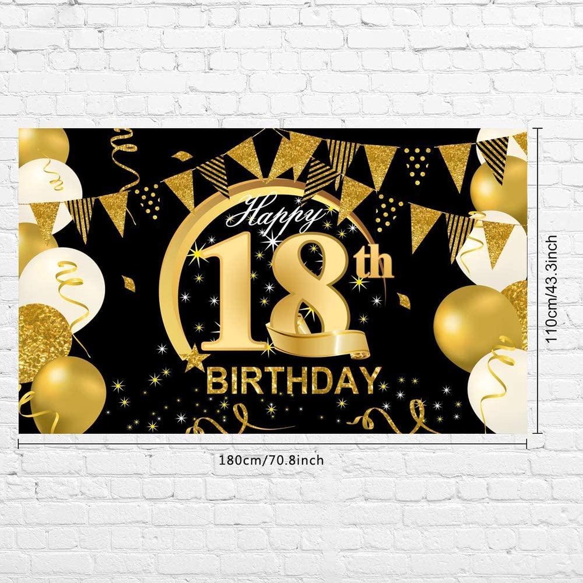 Zwart-Gouden 18e Verjaardagsdecoratie Set - Ballonnen