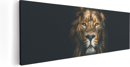 Artaza - Peinture sur toile - Lion - Tête de lion - Couleur - 90x30 - Photo sur toile - Impression sur toile
