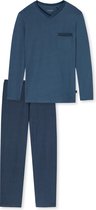 Schiesser Comfort Fit Mannen Pyjamaset - Jeansblauw - Maat S