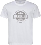 Wit T-Shirt met “ Legend sinds 1996 “ print Zilver  Size M