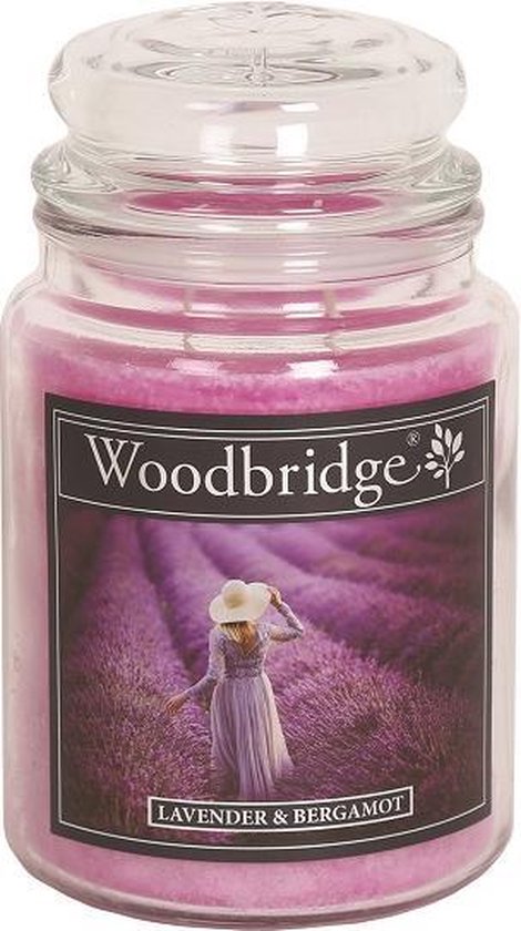Woodbridge Lavender & Bergamot 565g Large Candle met 2 lonten