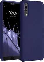 kwmobile telefoonhoesje geschikt voor Huawei P20 - Hoesje met siliconen coating - Smartphone case in deep ocean