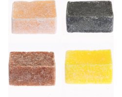 4 Amberblokjes - geuren: Black Opium/Sandelwood/Cookie Dough/Perzik originele Marokkaanse geurblokjes)