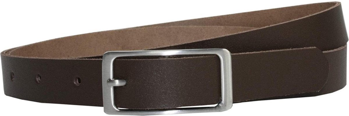 Smalle Dames Riem Bruin - 2 cm Breed - Taillemaat 85 - Leren Dames riem - Kleine maten riem