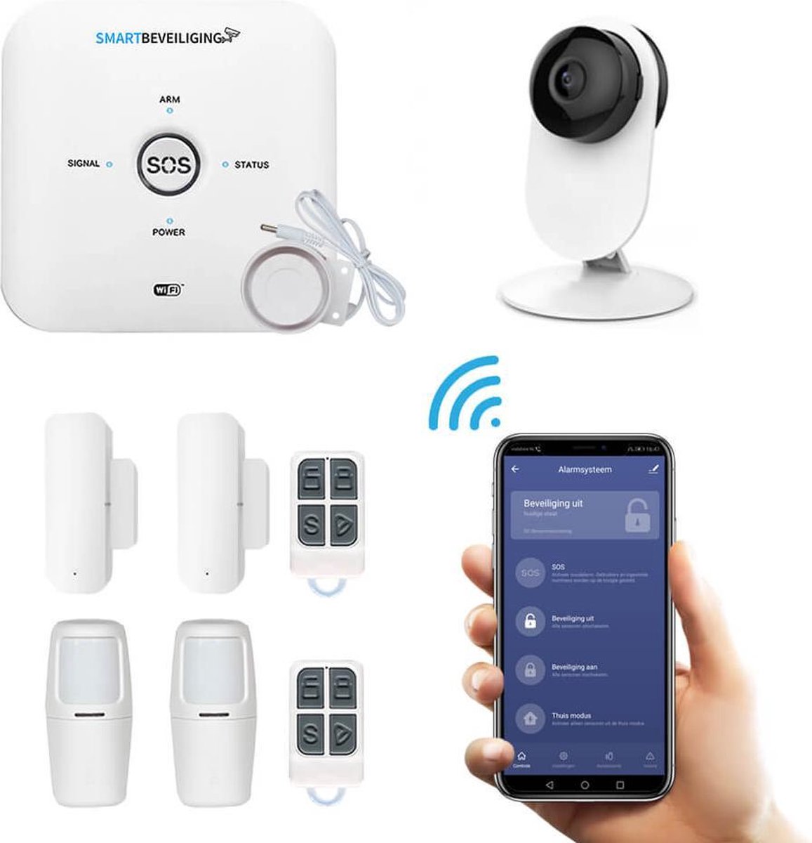 Pack Premium, Alarme Maison Sans Fil Wifi/gsm Connectée, Sirène  Extérieure, 2 Caméras, Compatible Avec  Alexa, L'assistant Google