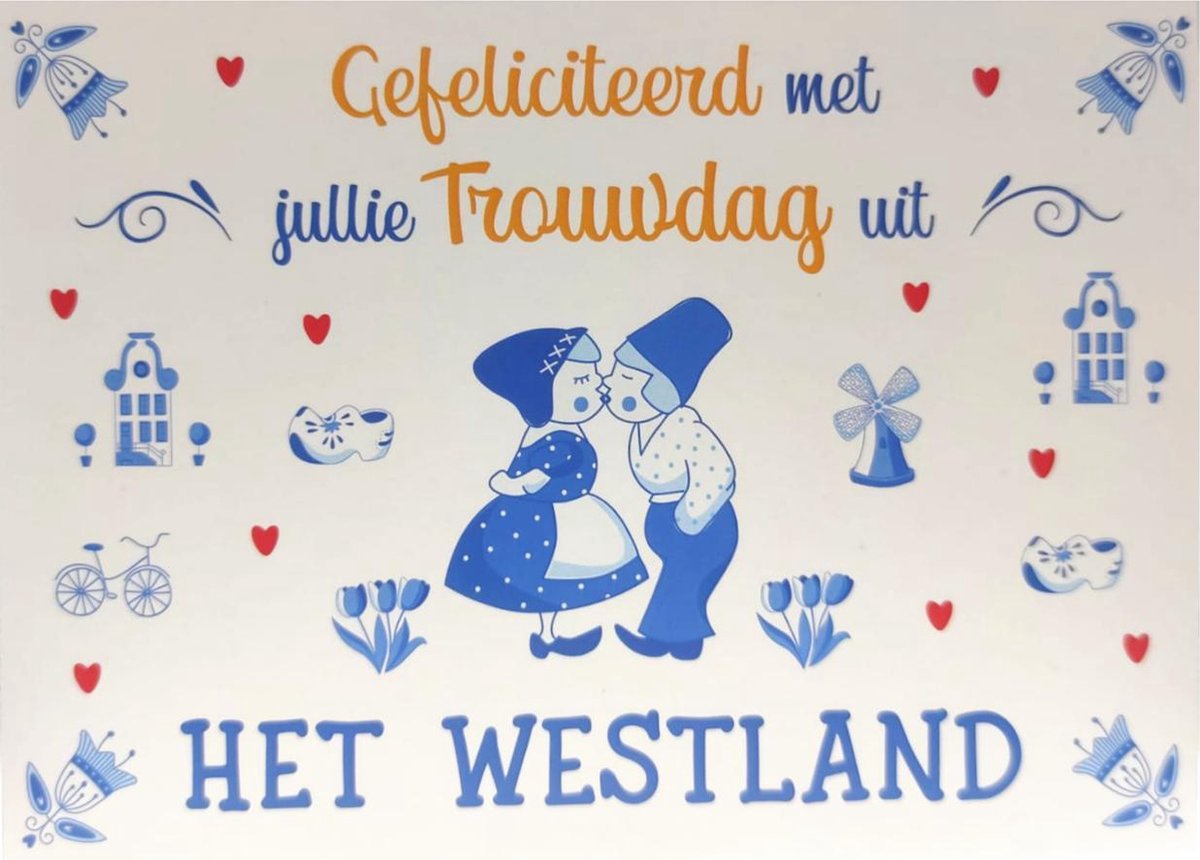 rijst Bemiddelaar capaciteit Kaart - Groeten uit - Gefeliciteerd met jullie trouwdag uit Het Westland -  GRD019 | bol.com