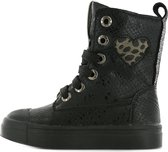 Shoesme hoge zwarte snakeprint veterbootie