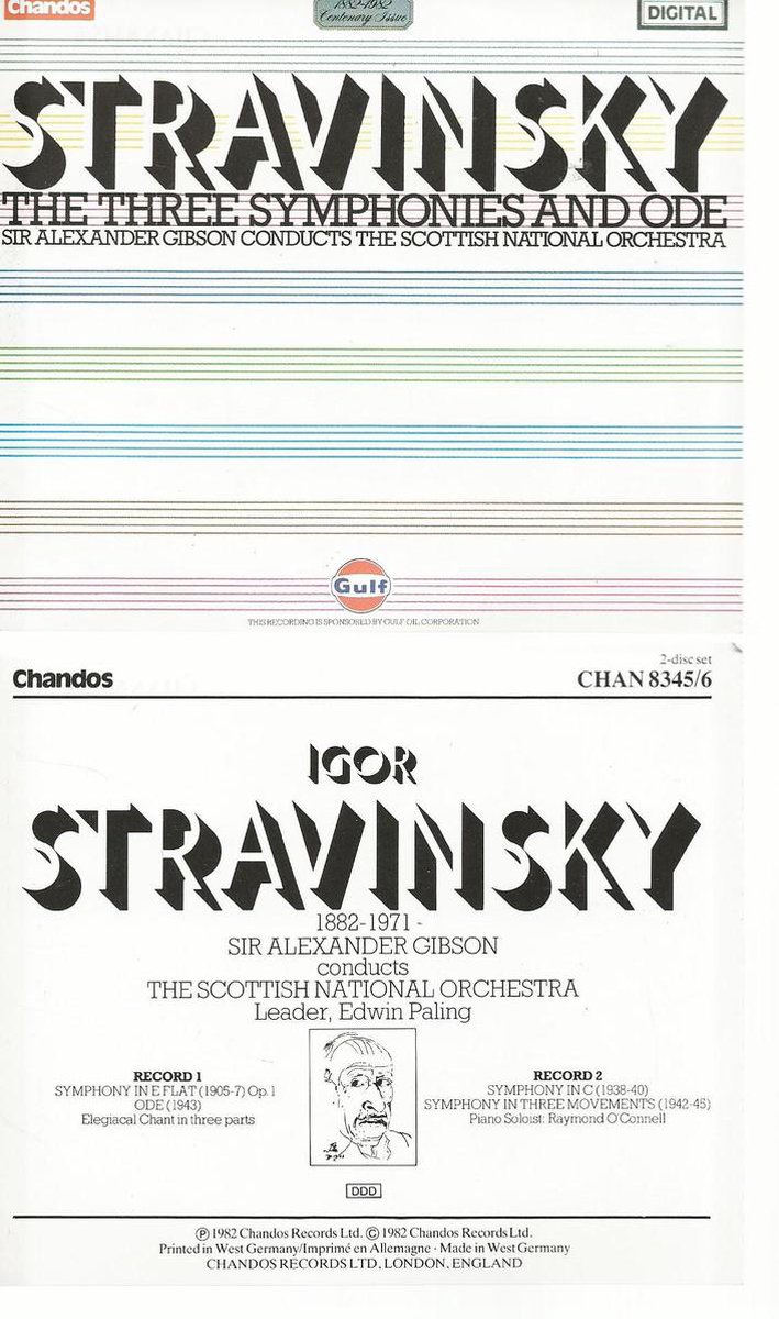 STRAVINSKY - THREE SYMPHONIES AND ODE