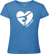 Sparkle&Dream - T-Shirt \'Love Gymnast\' Blauw - XS -  voor turnen en gymnastiek