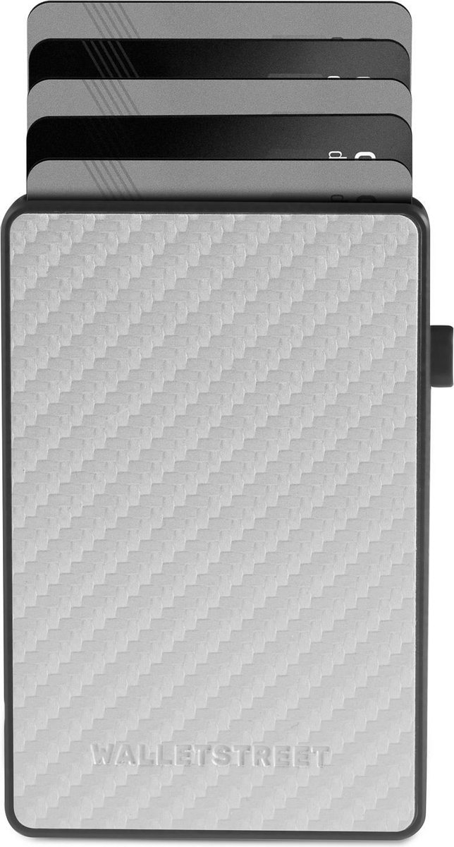 Walletstreet Pasjeshouder carbon 8 pasjes Portemonnee, creditcardhouder Met RFID Technologie zilver