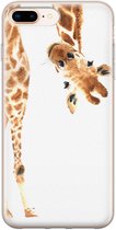 Leuke Telefoonhoesjes - Hoesje geschikt voor iPhone 8 Plus - Giraffe - Soft case - TPU - Giraffe - Bruin