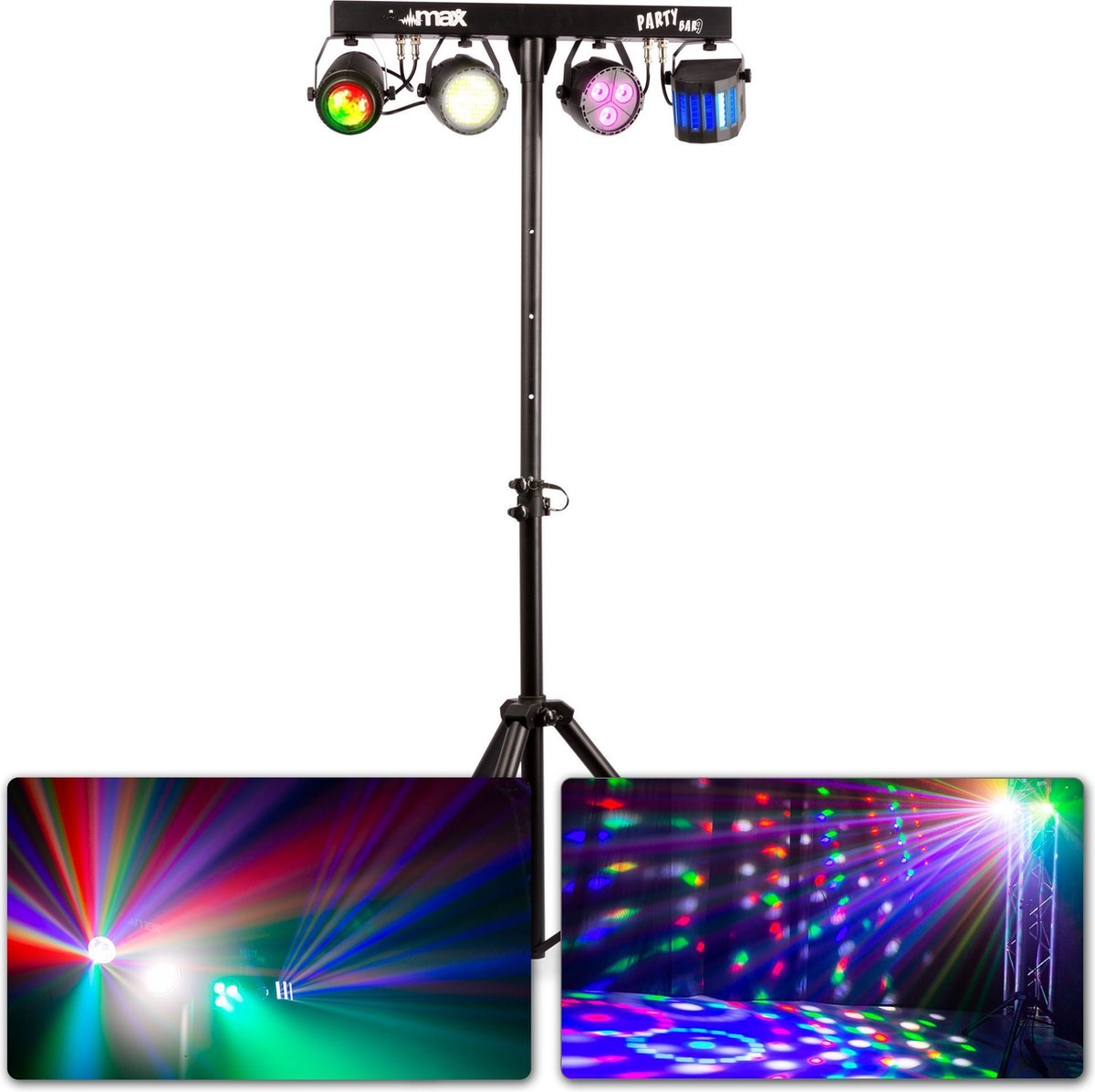 MAX PartyBar09 lichtset - Jelly Moon, Derby, PAR spot en Stroboscoop