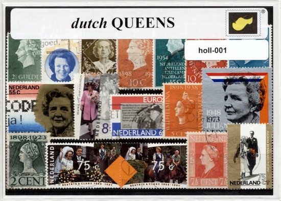 Afbeelding van het spel Dutch Queens - Typisch Nederlands postzegel pakket en souvenir. Collectie van verschillende Nederlandse Koninginnen – kan als ansichtkaart in een A6 envelop - authentiek cadeau - kado - kaart - holland - Juliana - Beatrix - Wilhemina - Oranje
