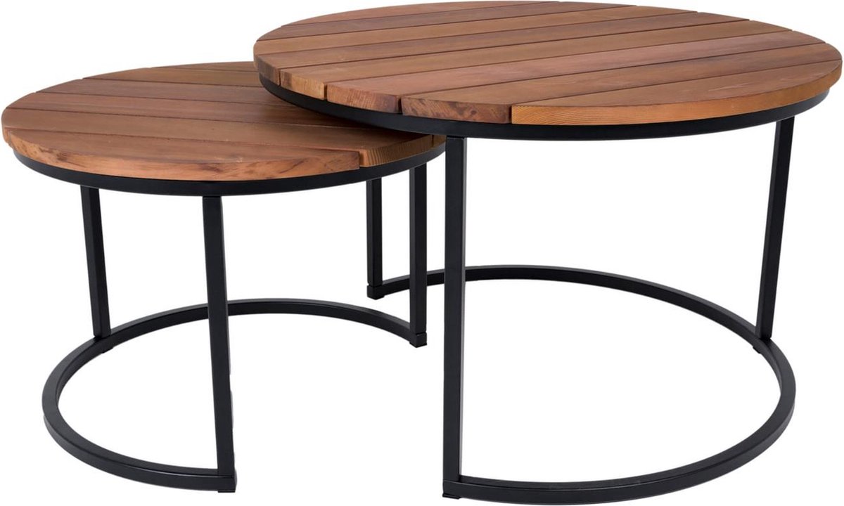 MaximaVida ronde outdoor salontafel set Vancouver XL 75 cm – speciaal voor buiten