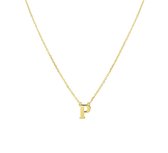 YO&NO -  Ketting - Goud - Anker -  letter P - 40 - 42 - 44 cm - Sieraden vrouw - 14k - 585 goud