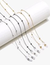 Lucy's Brillenketting – basic beaded bril ketting - ZILVERKLEURIG- brillenkoord