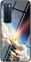 Voor Huawei nova 7 5G Sterrenhemelpatroon Gehard Glas + TPU Schokbestendig Beschermhoes (Heldere Sterrenhemel)