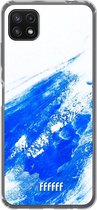 6F hoesje - geschikt voor Samsung Galaxy A22 5G -  Transparant TPU Case - Blue Brush Stroke #ffffff