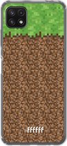 6F hoesje - geschikt voor Samsung Galaxy A22 5G -  Transparant TPU Case - Minecraft - Grass #ffffff