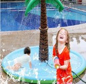 Zwembad - Waterspeelmat met sproeier - Fontein - Palmboom - Waterspeelgoed - Buitenspeelgoed - Opblaasbaar - Kinderbad - Peuterbad