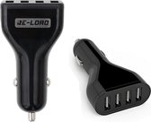 USB-autolader, stroomsterkte 4.8A, 4 USB-aansluitingen, snel opladen, met ingebouwde beveiliging tegn te hoog voltage/ troom en kortsluiting.