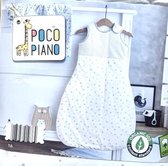 Poco piano - Baby slaapzak - Wit / grijs met sterren motief - Maat 104