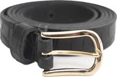 Damesriem Leer Zwart Snake 2cm Goud Gesp Maat 75 (XS) Tannery.nl