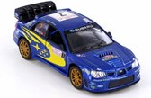 Subaru Impreza WRC 2007 (Blauw) (10 cm) 1/36 Kinsmart  - Modelauto - Schaalmodel - Model auto - Miniatuurautos - Miniatuur auto