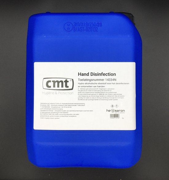 CMT Disinfect Handgel 70% 5L navul bidon | Handdesinfectie | Desinfecterende handgel 70% alcohol | 5 Liter alcohol handgel navulling