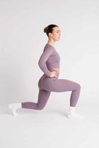 Aesthetic Wolf Ribbed Seamless - Crop Top Dames - Aster Paars - Small