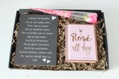 Brievenbus cadeau Rosé all day - cadeau vriendin - cadeau vrouw - rosé - boekje
